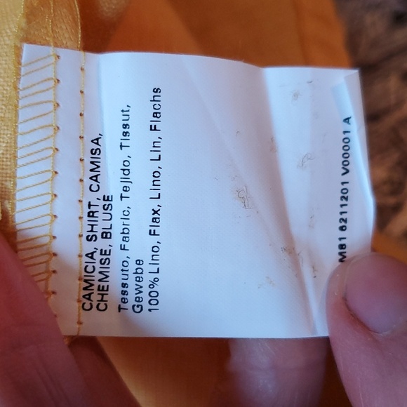 MARINA RINALDI yellow linen button down shirt - Picture 8 of 10